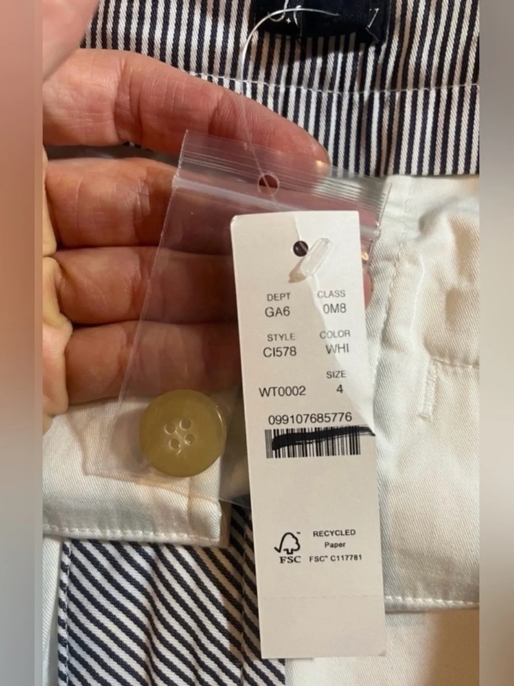 J.Crew 7” heritage chino short in white